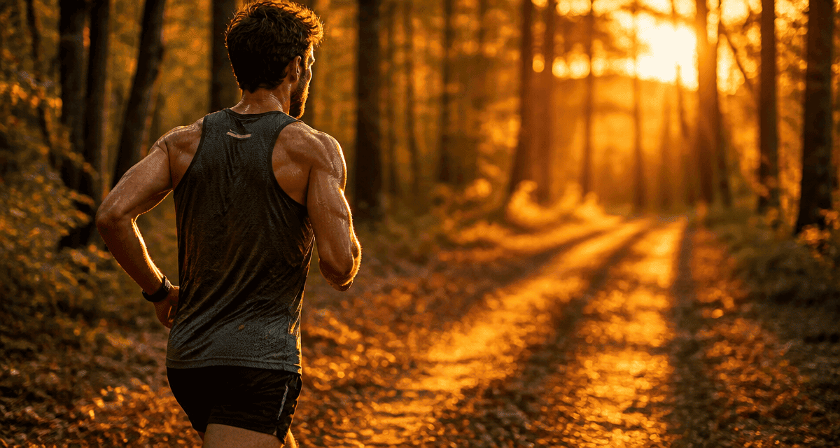 courir combien de temps pour perdre 1 kg en forêt au coucher de soleil