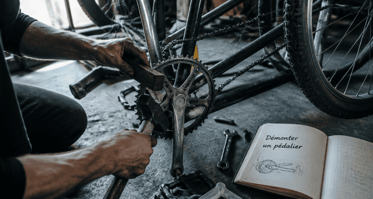 démonter pédalier vélo sans extracteur marteau cale