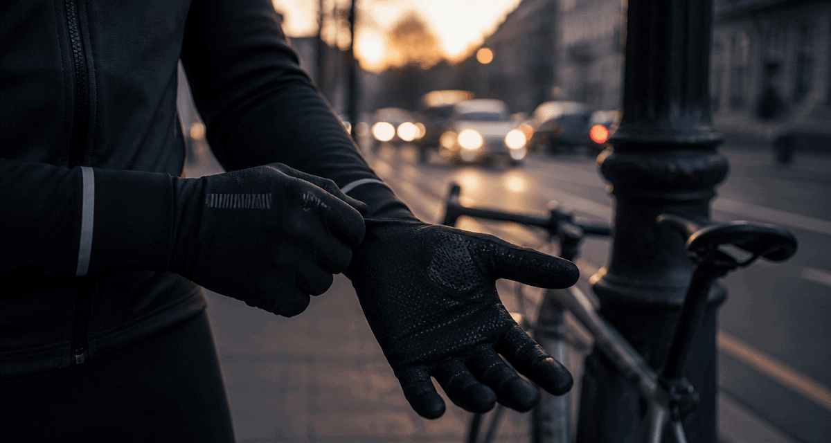 gants velo cycliste urbain trottoir