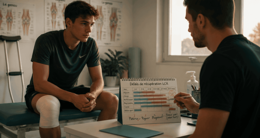 ligaments croisés genou combien de temps rééducation calendrier