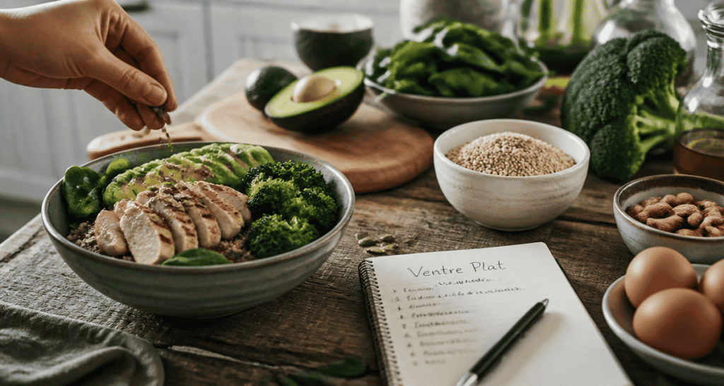 maigrir du ventre alimentation table aliments sains