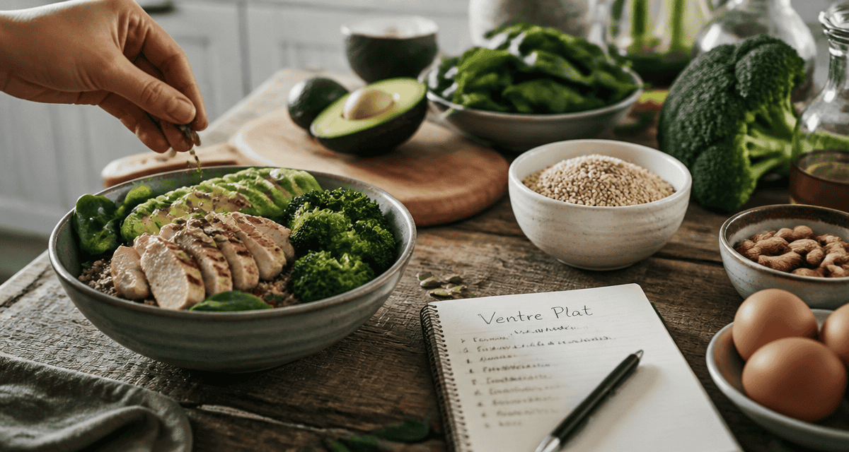 maigrir du ventre alimentation table aliments sains