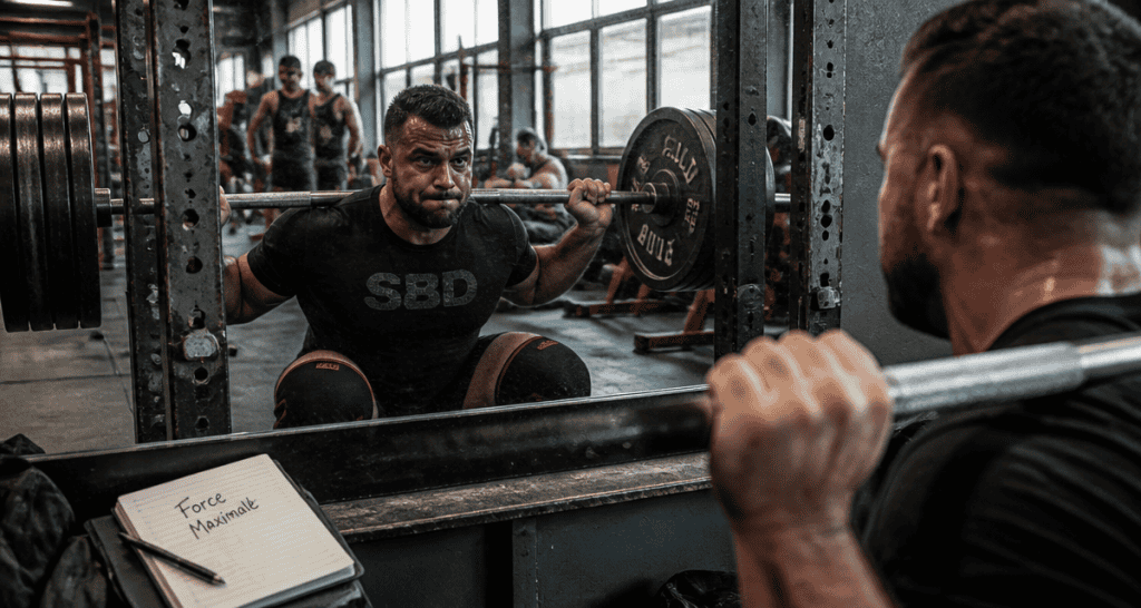 Musculation pour la force athlète squat lourd