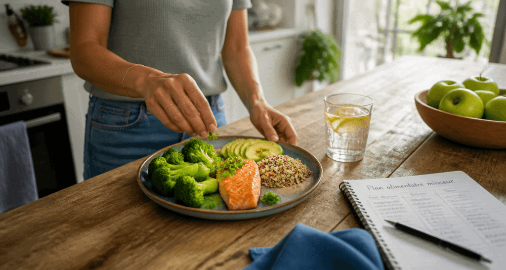 plan alimentaire pour perte de poids assiette équilibrée femme