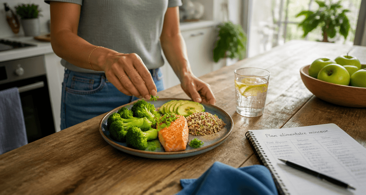 plan alimentaire pour perte de poids assiette équilibrée femme