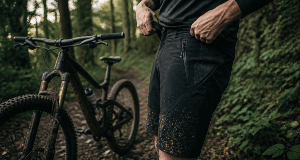 short vtt noir mat avec renforts et poches