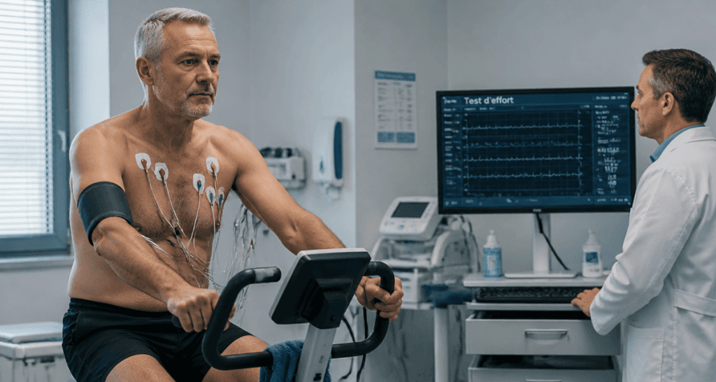 test d effort a 60 ans sur velo avec cardiologue