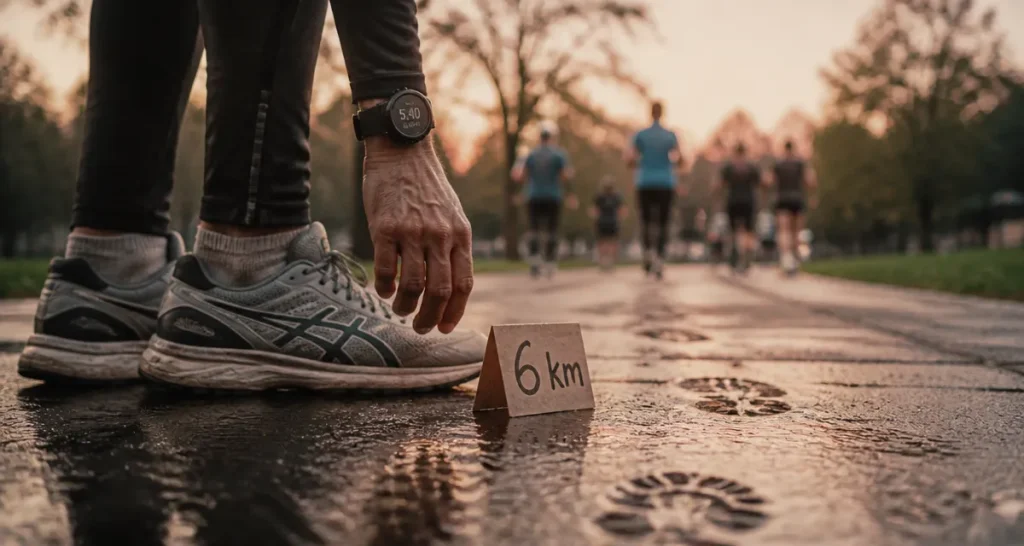 6 kms : chaussures sur sentier urbain, chronomètre et objectif