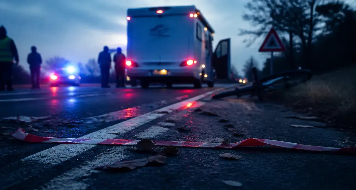 Accident cycliste marennes sur la RD 728, vélo au sol et gyrophares