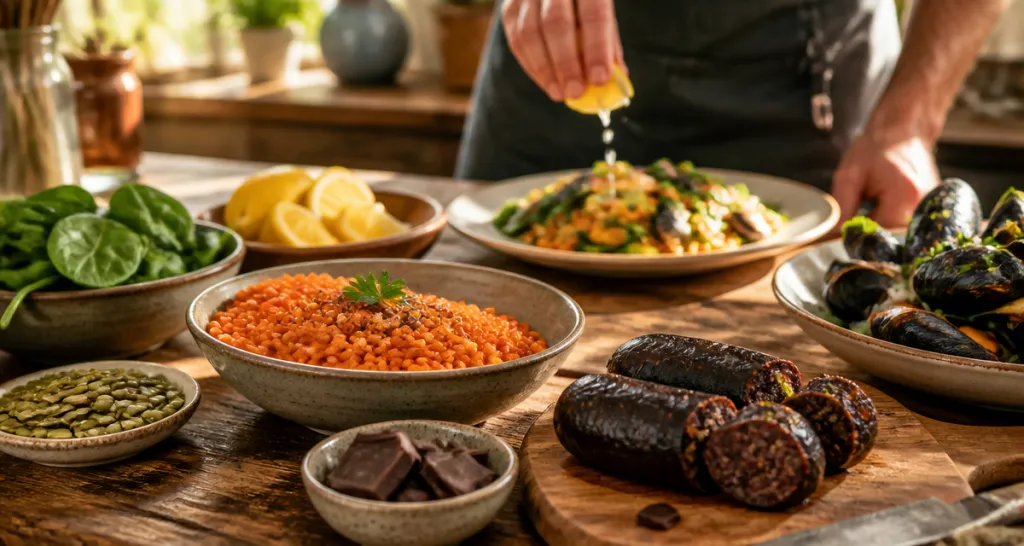 aliment pour manque de fer sur table cuisine
