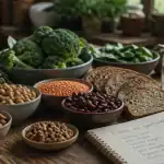 aliments contenants des fibres variés sur table