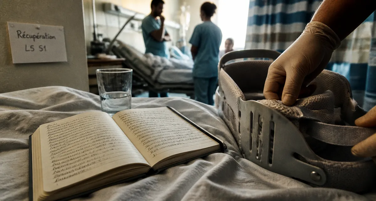 Arthrodèse L5 S1 avis : attelle lombaire, carnet et récupération en milieu hospitalier