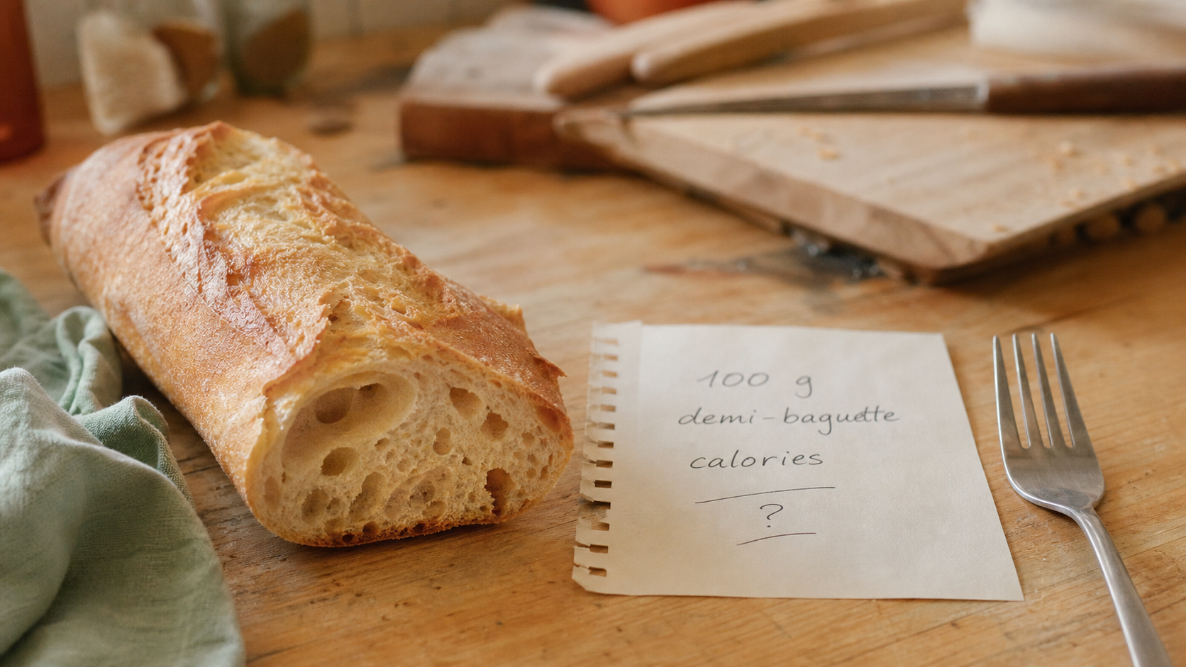 Calories baguette bread : 285 kcal pour 100 g