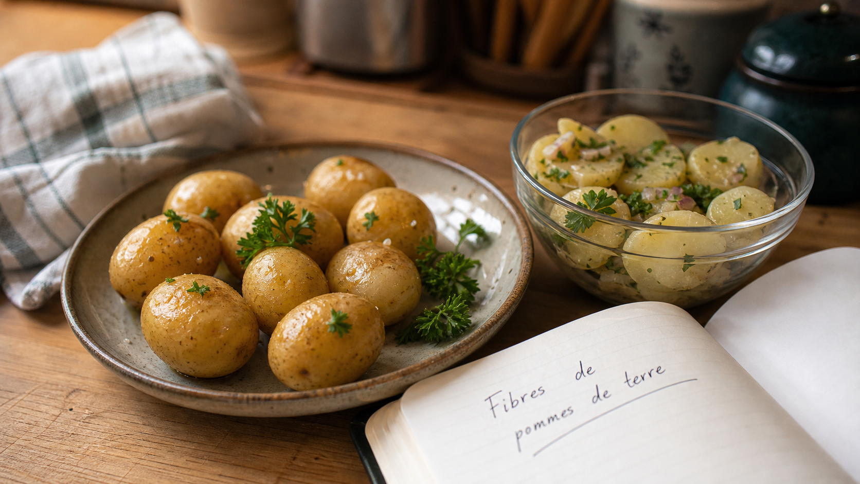 Fibre dans les pommes de terre : 2 g/100 g, pommes de terre cuites