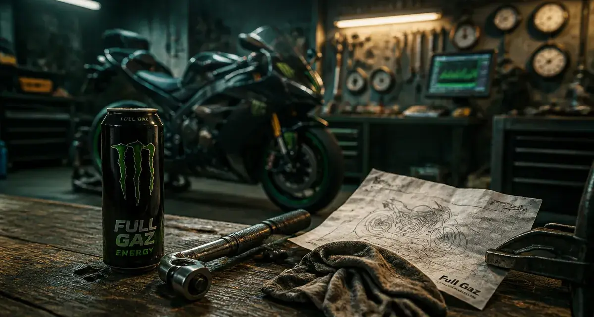 Full gaz en garage moto : clé dynamométrique, énergie drink et performance énergétique