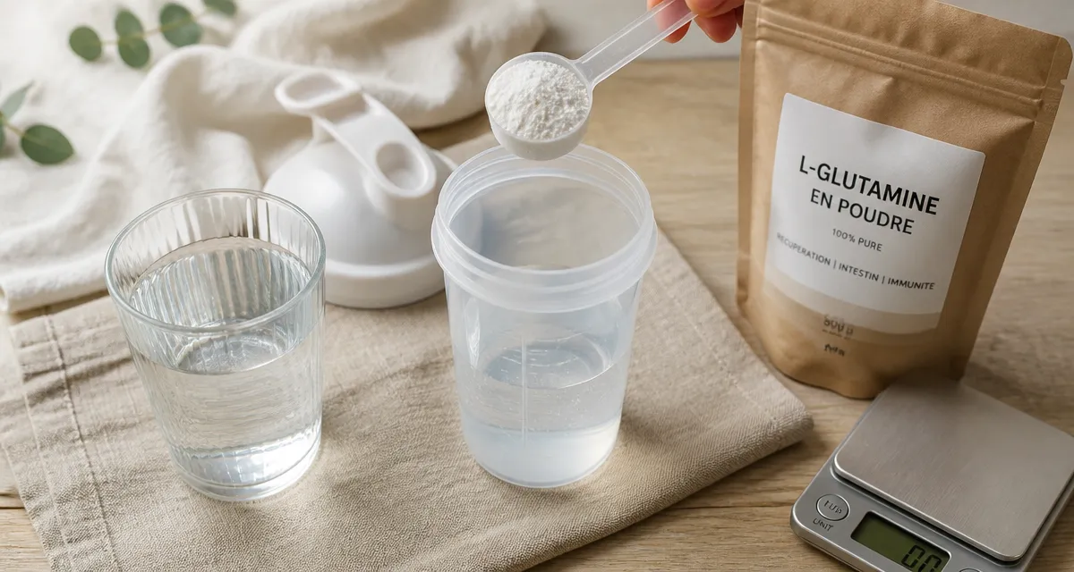 l glutamine en poudre en shaker, 5 g par jour pour intestins et muscles