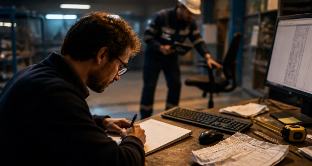 Master en ergonomie : ergonome observe un poste de travail