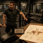 methode de musculation delavier en salle de sport, schémas anatomiques sur une table