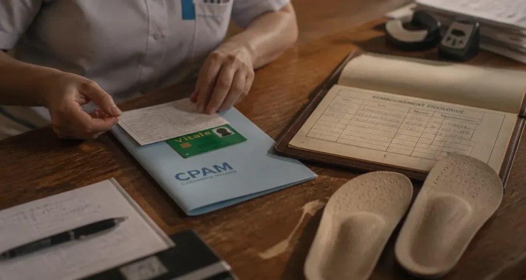 Remboursement podologue prise en charge secu avec ordonnance et carte Vitale