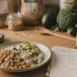 Menu régime 2000 calories par jour : quinoa, pois chiches, avocat