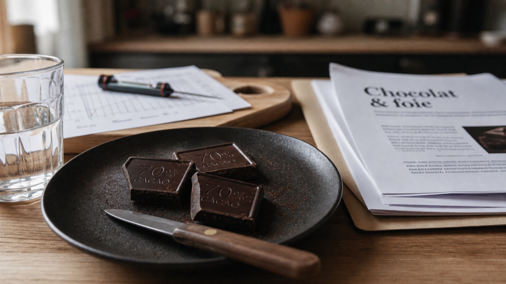 Bienfaits du chocolat noir sur le foie : carrés 70% cacao