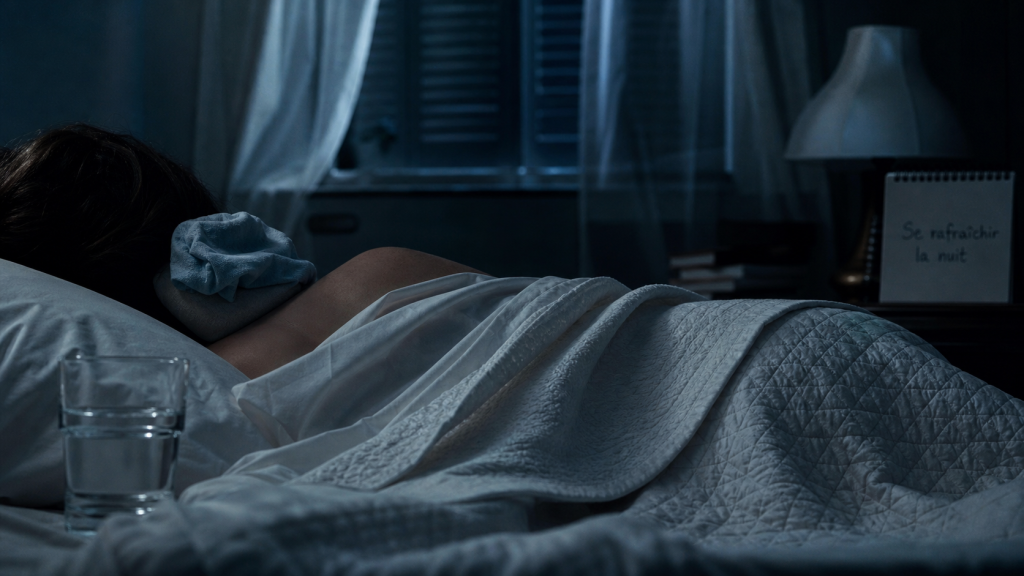 Comment se rafraîchir la nuit à 19°C : draps respirants, volets fermés, compresse froide