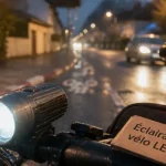 Éclairage vélo LED rechargeable puissant : phare avant et feu arrière rouge sur vélo