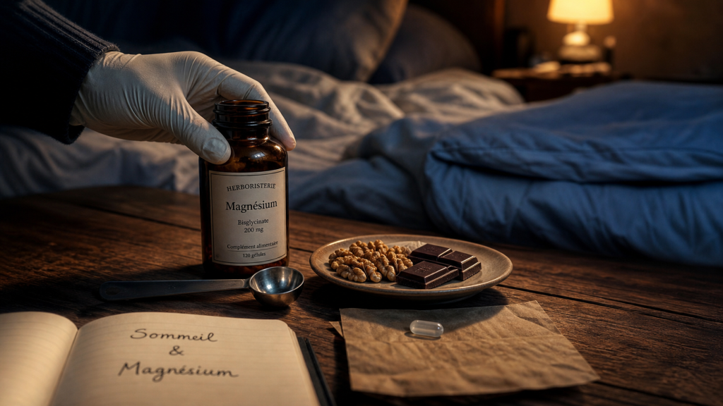 Magnésium et sommeil : glycinate 300 mg le soir