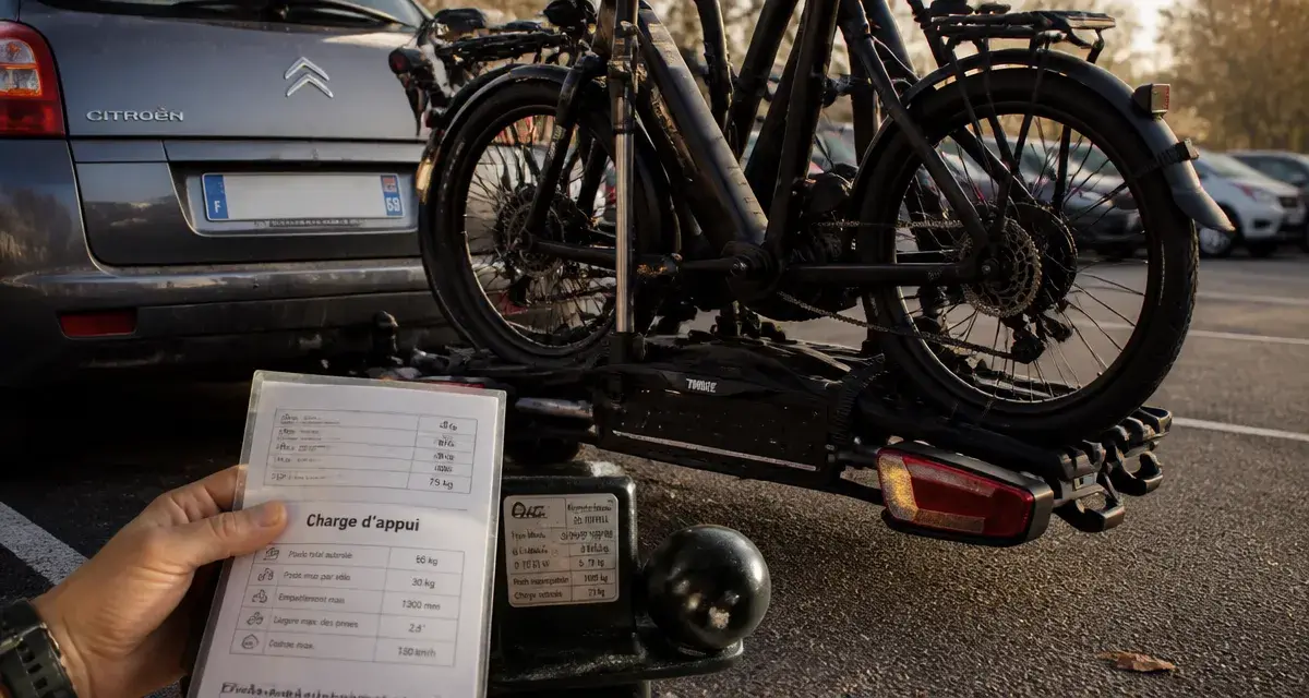 Porte vélos electrique sur attelage : charge d’appui max, 2 e-bikes