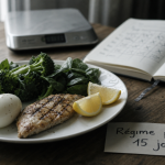 regime proteine 15 jours : assiette protéines, poulet et œufs