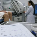 Scintigraphie genoux en médecine nucléaire : patient en salle d’examen