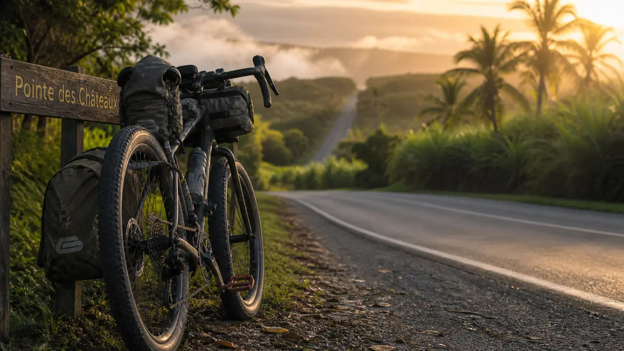 Cyclotourisme Guadeloupe : vélo gravel à la Pointe des Châteaux