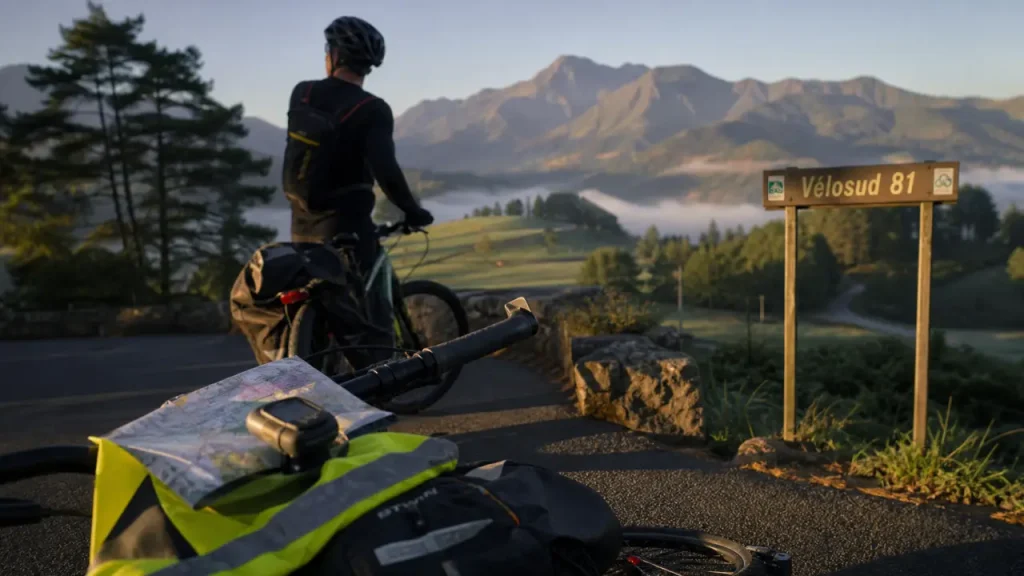 Cyclotourisme pyrenees : cycliste V81 aux Pyrénées
