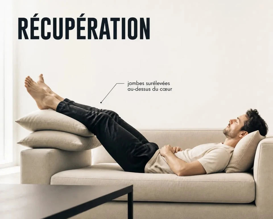 Comment soulager les pieds après une journée debout avec les jambes surélevées sur des coussins