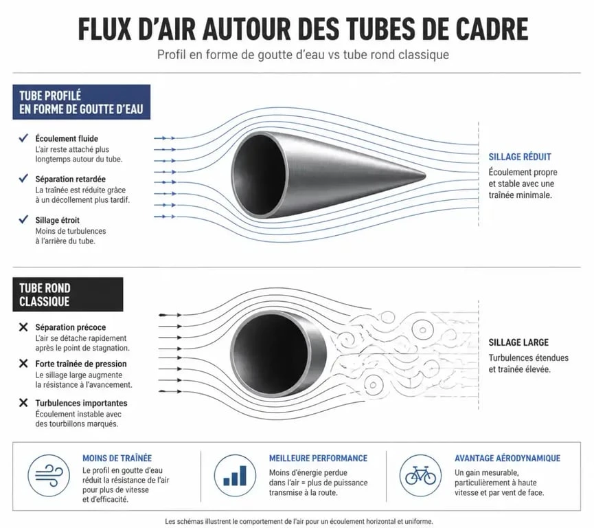 Comparaison aérodynamique des tubes de cadre pour vélo aéro