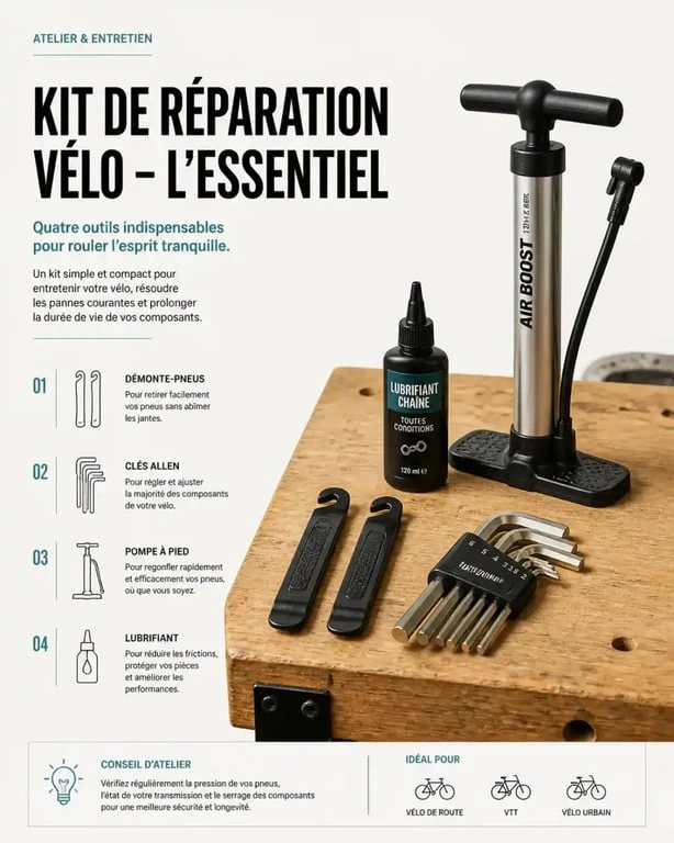 Kit d'outils indispensables pour réparer son vélo soi-même