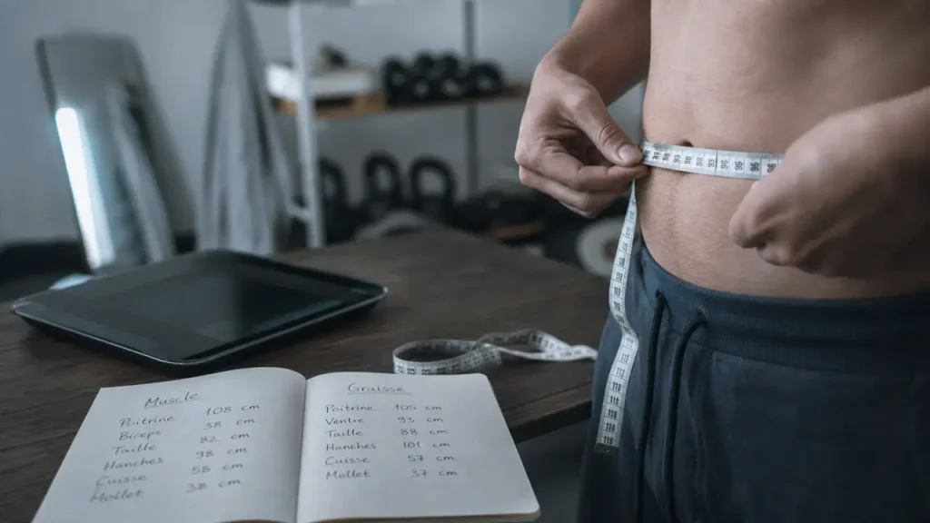 Muscle graisse plus lourd : la balance trompe, mesures taille et ruban