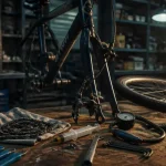 Repair bicycles : atelier de réparation vélo, frein et chaîne en cours