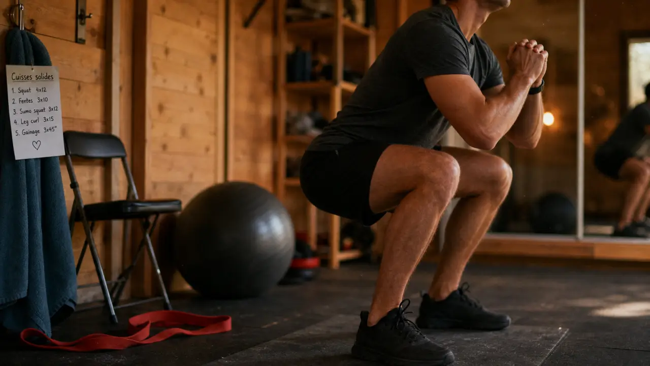 Se muscler les cuisses : squat contrôlé en home gym