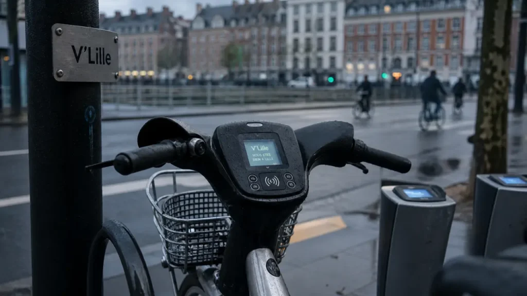 Velo Lille en libre-service près d’une station ilévia