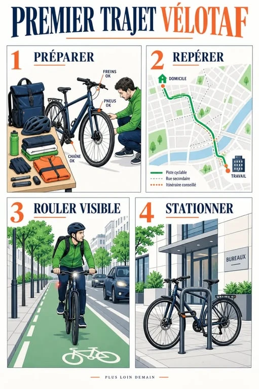 Étapes pour commencer le vélotaf et préparer son premier trajet