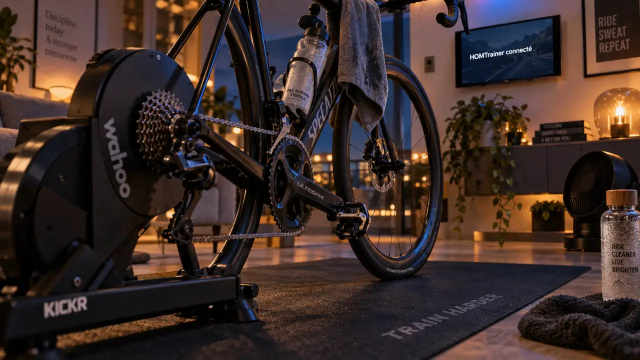 hometrainer en appartement sur tapis épais antidérapant