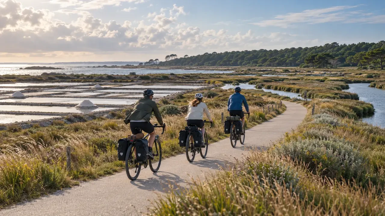 Cyclotourisme Pays de la Loire entre marais salants, littoral et forêt côtière