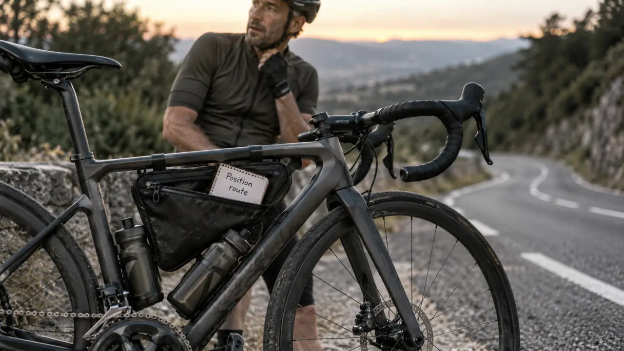 Road bike : position route, cycliste après un col